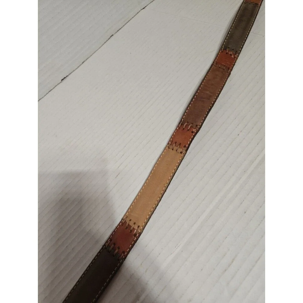 Fossil Leather Womens Girls Leather Belt Tarnished Brass Buckle, Size M